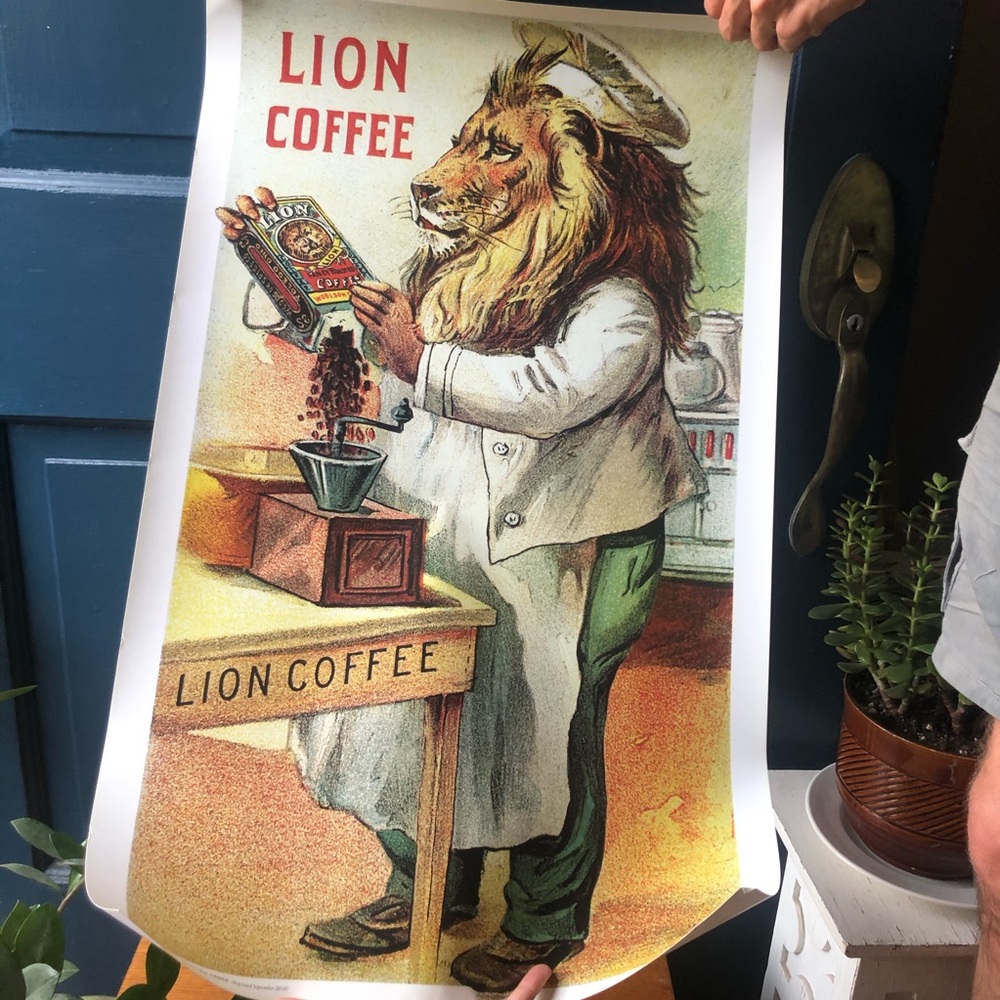 Lion Coffee Poster